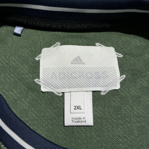 Adidas Men's Size 2XL Adicross Green Plaid Round Neck Golf Shirt Casual Active - Picture 3 of 10